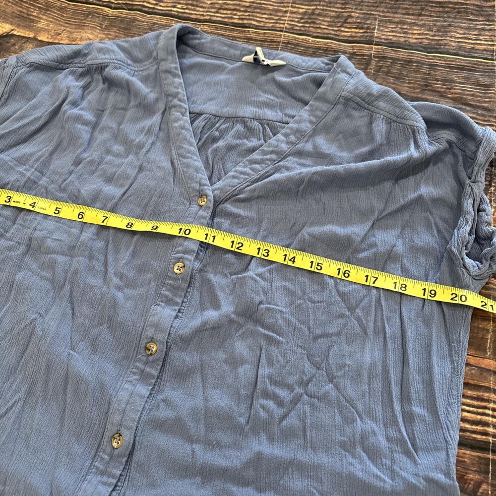 ORVIS Women's Gauzy Button Front Textured Relaxed Fit Top Size M - Picture 6 of 10